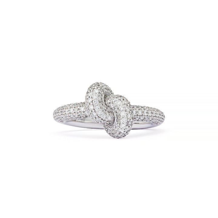 Legacy Knot Small (Tight) 18K Whitegold Ring w. Diamonds