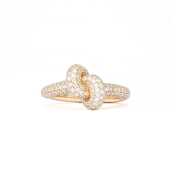 Legacy Knot Lille (Tight) 18K Guld Ring m. Diamanter