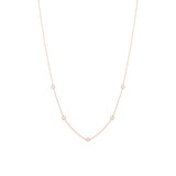Tiny 18K Rose Gold Necklace w. Diamonds