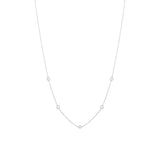 Tiny 18k Weißgold Halskette w. Diamanten