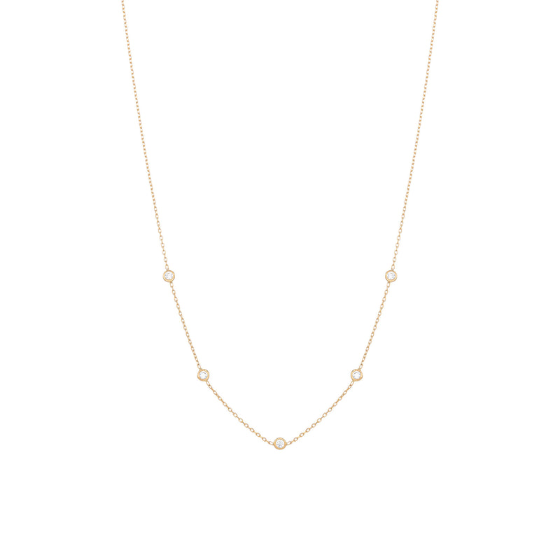 Alexa Fine Jewelry | Tiny 18K Guld Halskæde m. Diamanter