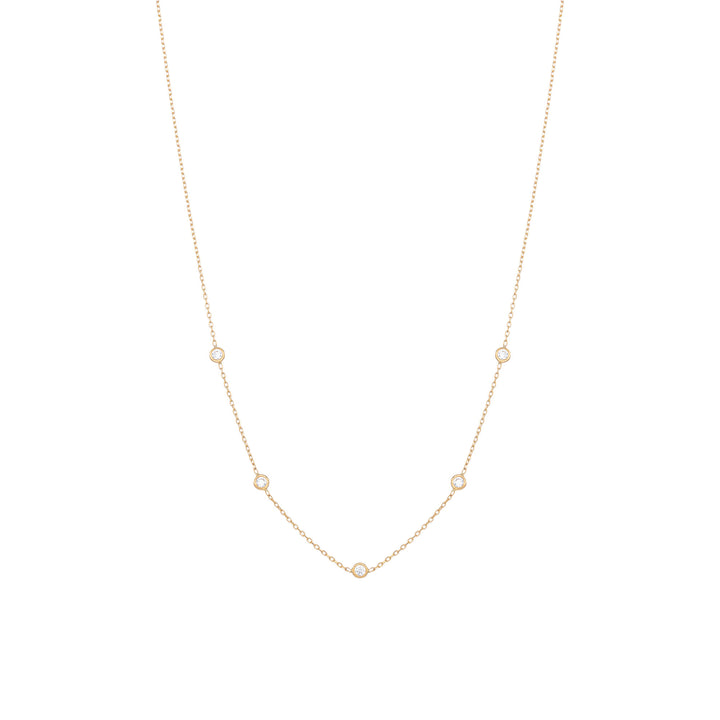 Tiny 18K Gold Necklace w. Diamonds