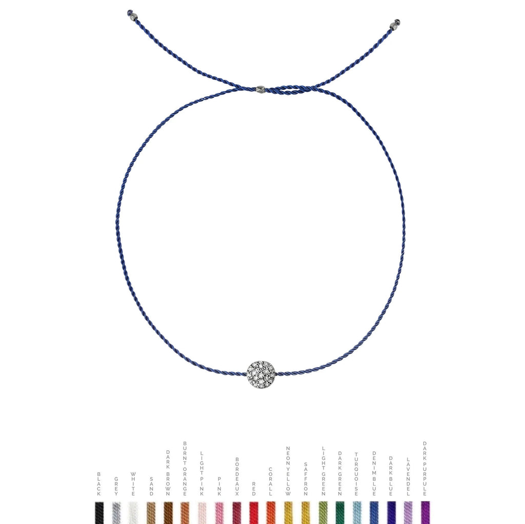 Tiny Sølv Armbånd m. Sort Diamant Disc