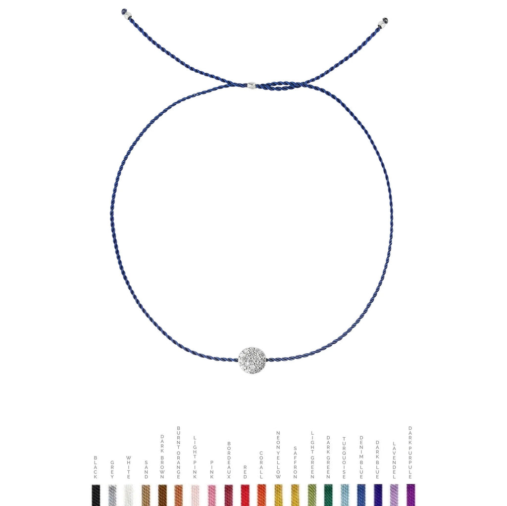 Tiny Sølv Armbånd m. Diamant Disc