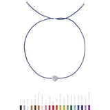 Tiny Silver Bracelet w. Diamond Disc