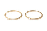 Tiny Cloud 18K Gold Hoops w. Milky Quartz & Diamonds