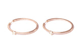 Tiny Cloud 18K Rosegold Hoops w. Milky Quartz & Diamonds