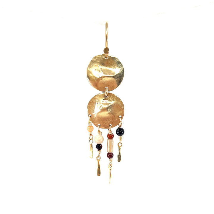 Toula14K Gulddoublé Ørering m. Creme Riverstone
