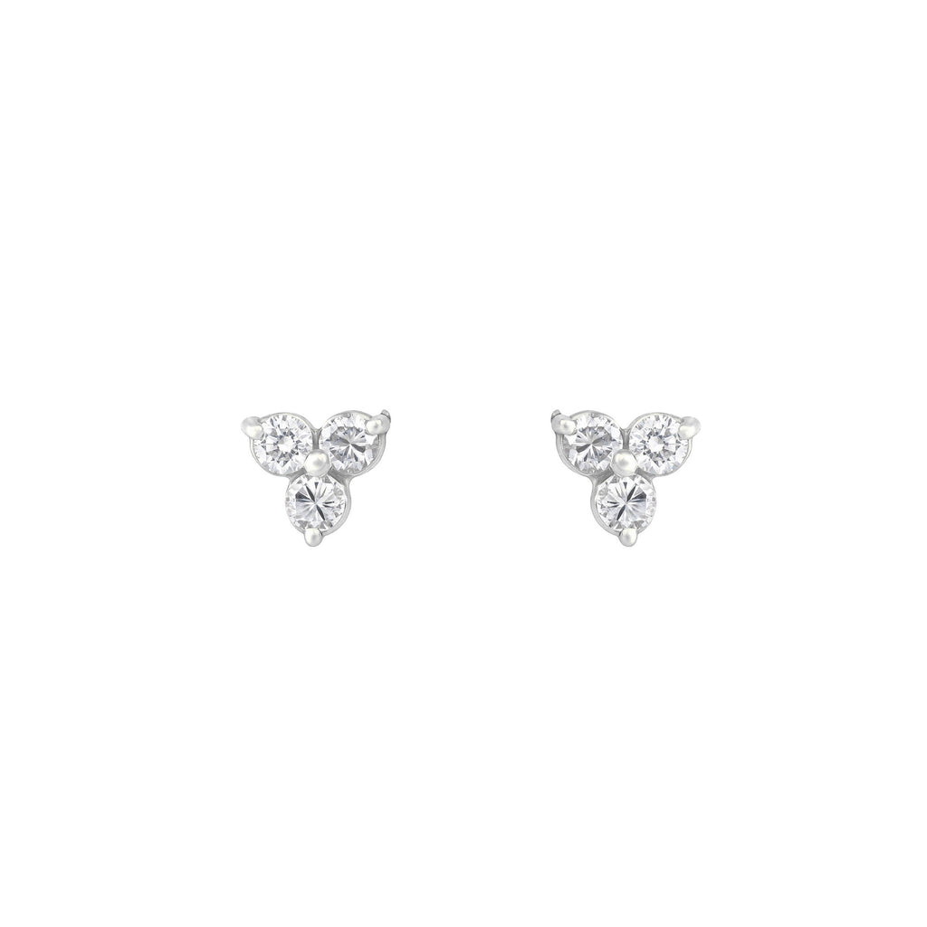 Dreieck Diamond 18K Weißgold Stud w. Diamant