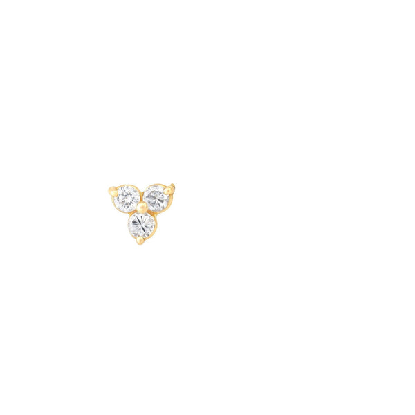 Alexa Fine Jewelry | Triangle Diamond 18K Gold Stud w. Diamond