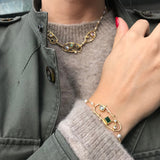 Cloud 18K Gold Bracelet w. Diamonds, Pearls, Emeralds & Sapphires