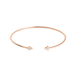 Twin Flame Cuff 18K Rose Gold Bracelet w. Diamonds