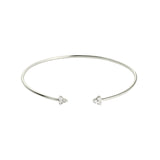 Zwillingsflammmanschette 18K Weißgoldarmband w. Diamanten