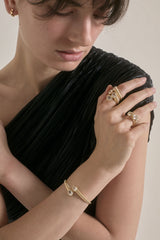 Twisted Sister 14K Gold Bracelet w. Topazes