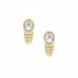 Twisted Sister 14K Gold Studs w. Topaz