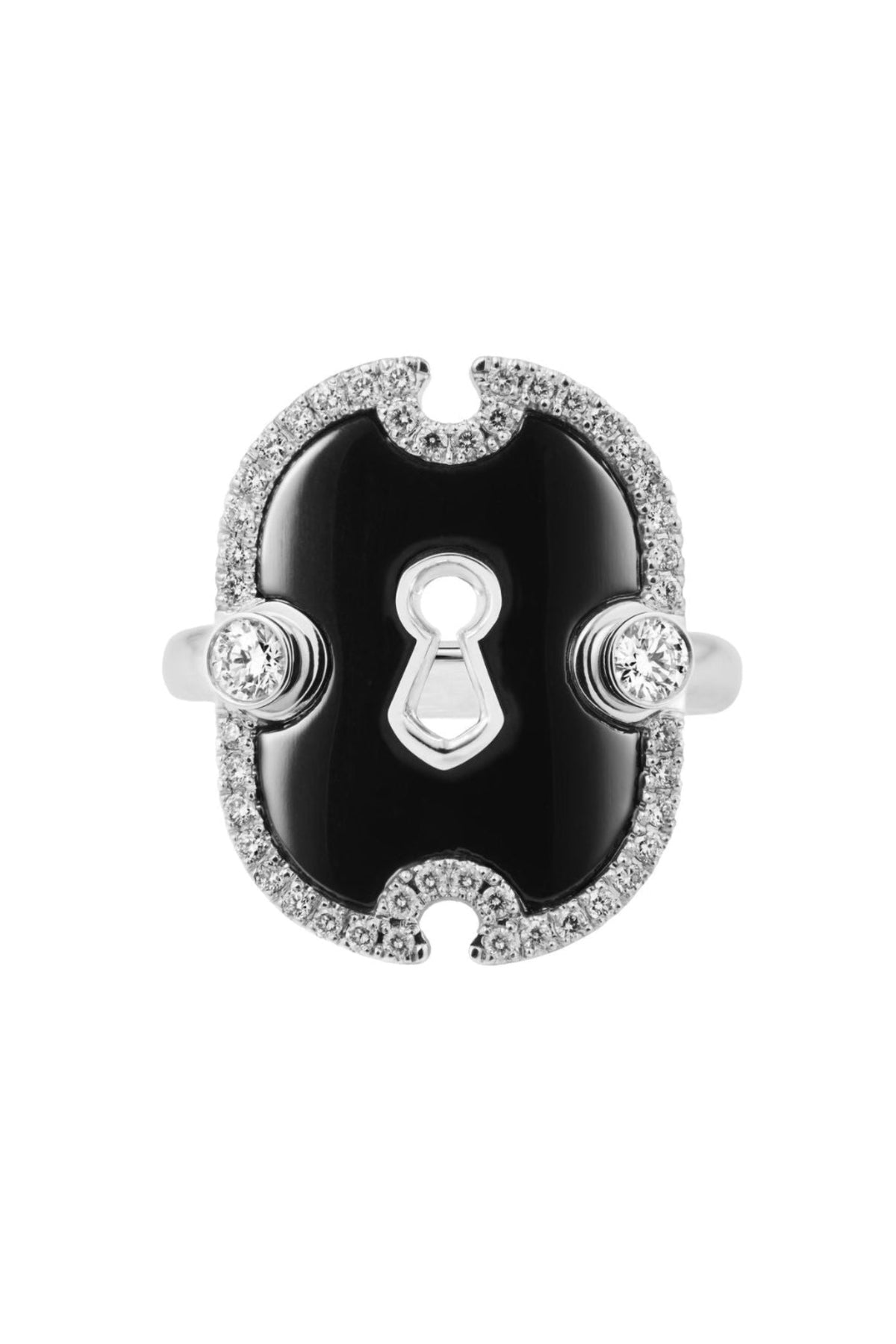 Unlock Onyx 18K Guld Ringe m. Diamant & Onyx