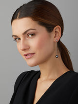 Elegante 18K Whitegold Ohrringe w. Perlen