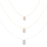 Alphabet 18K Gold, Rosegold or Whitegold Inital U Pendant w. Solitaire Lab-Grown Diamond