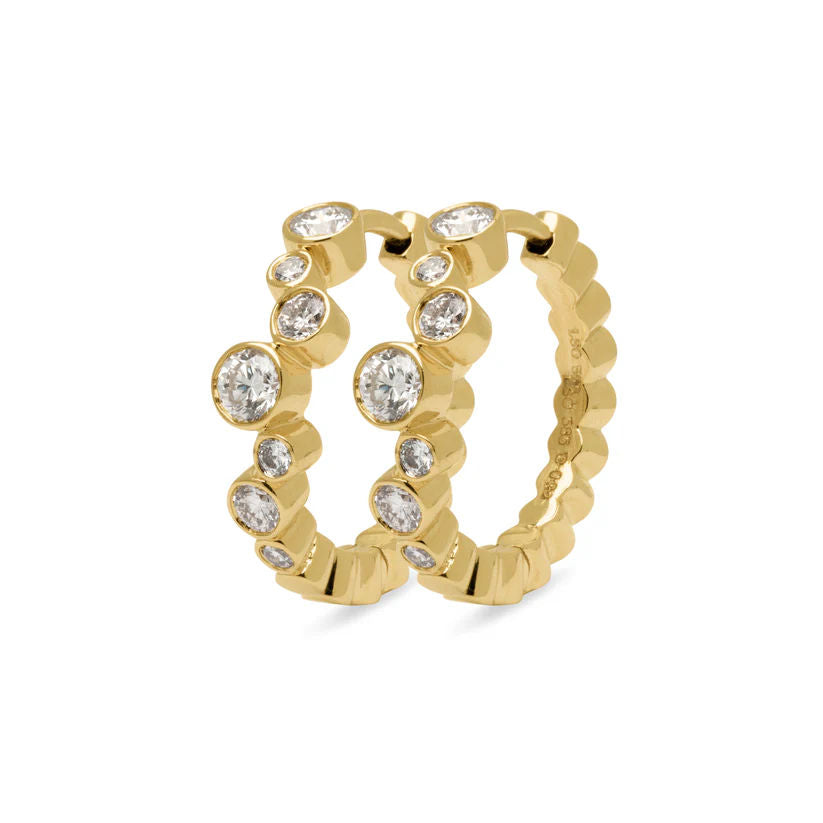 Lola 14K Gold or White Gold Hoops w. 0.8ct Diamonds
