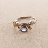 Seafire Hvid 18K & 22K Hvidguld Ring m. Safir & Diamant