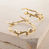 Tallulah Large 18K & 22K Gold Hoop w. Diamonds