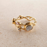 Seafire 18K & 22K Gold Ring w. Star Sapphire & Diamond