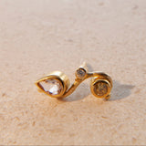 Seafire 18K & 22K Gold Earring w. Morganite & Diamonds