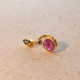 Seafire 18K & 22K Gold Earrings w. Ruby, Diamond & Sapphire