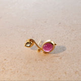 Seafire 18K & 22K Gold Earrings w. Ruby, Diamond & Sapphire