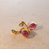 Seafire 18K & 22K Gold Earrings w. Ruby, Diamond & Sapphire