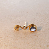 Seafire 18K & 22K Gold Earring w. Sapphire & Diamonds