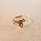 Seafire 22K Gold Ring w. Sapphire & Diamond