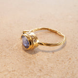 Cocktail 18K & 22K Gold Ring w. Sapphire & Diamond