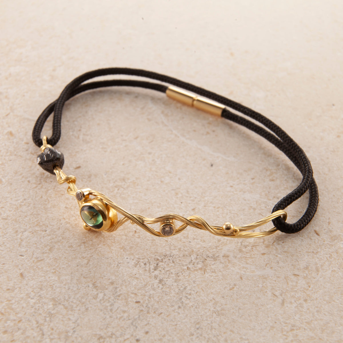 Seafire 18K & 22K Gold Bracelet w. Sapphire & Diamond