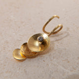 Diatom 18K & 22K Gold Earring w. Diamond