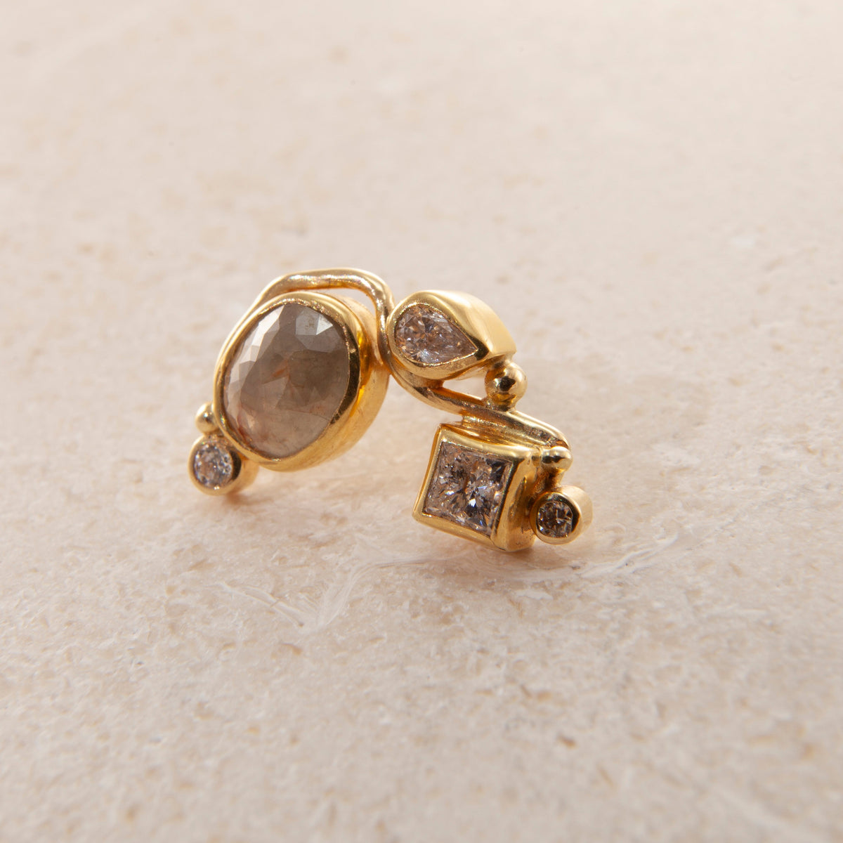 Seafire 18K & 22K Guld Ørering m. Diamanter
