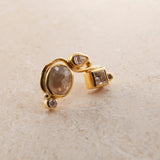 Seafire 18K & 22K Gold Earring w. Diamonds