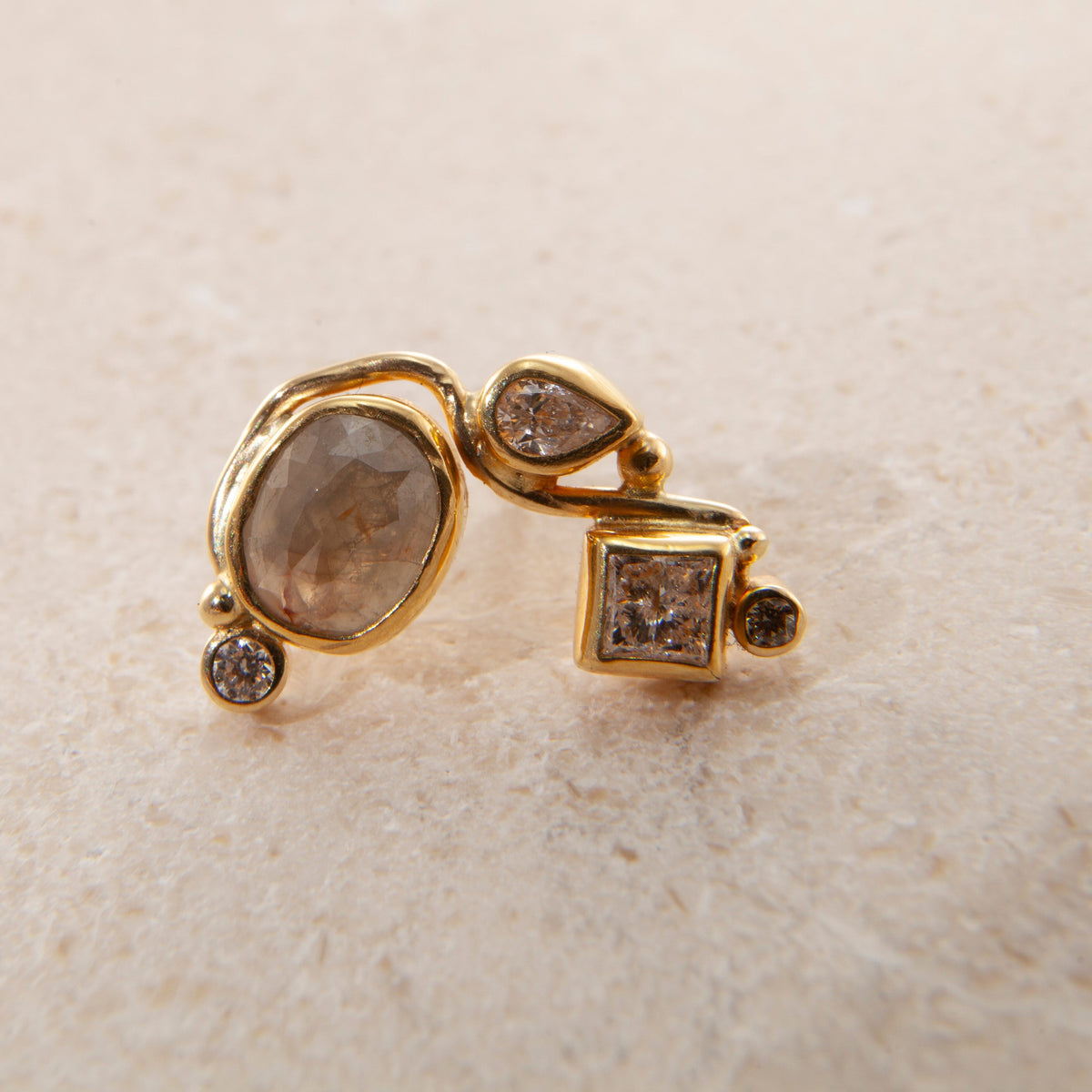 Seafire 18K & 22K Guld Ørering m. Diamanter