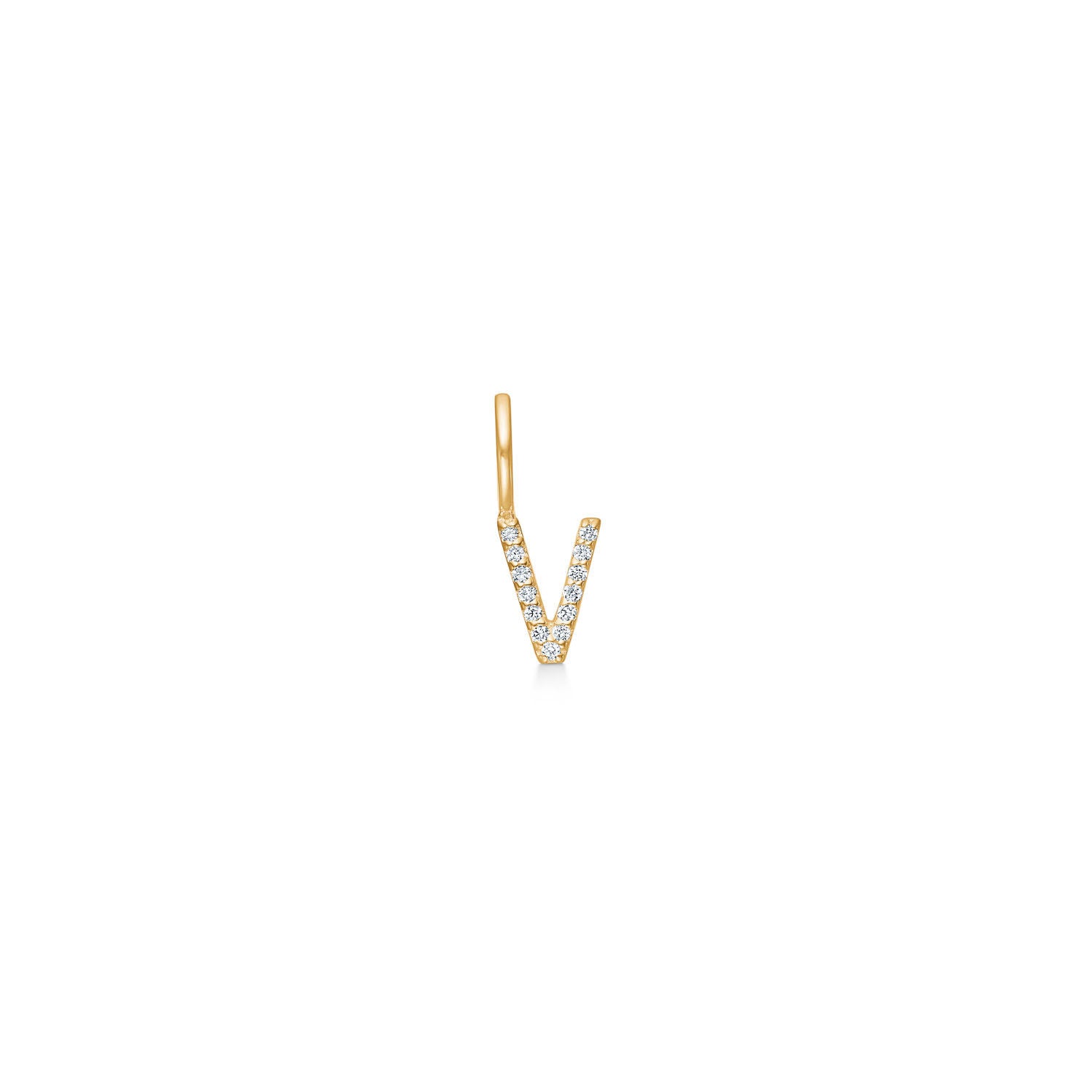 My V 18K Gold Pendant w. Diamonds