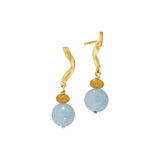 Vega 18K Gold Earrings w. Aquamarines