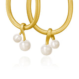 Vega 18K Gold Earring-Pendants w. Pearls
