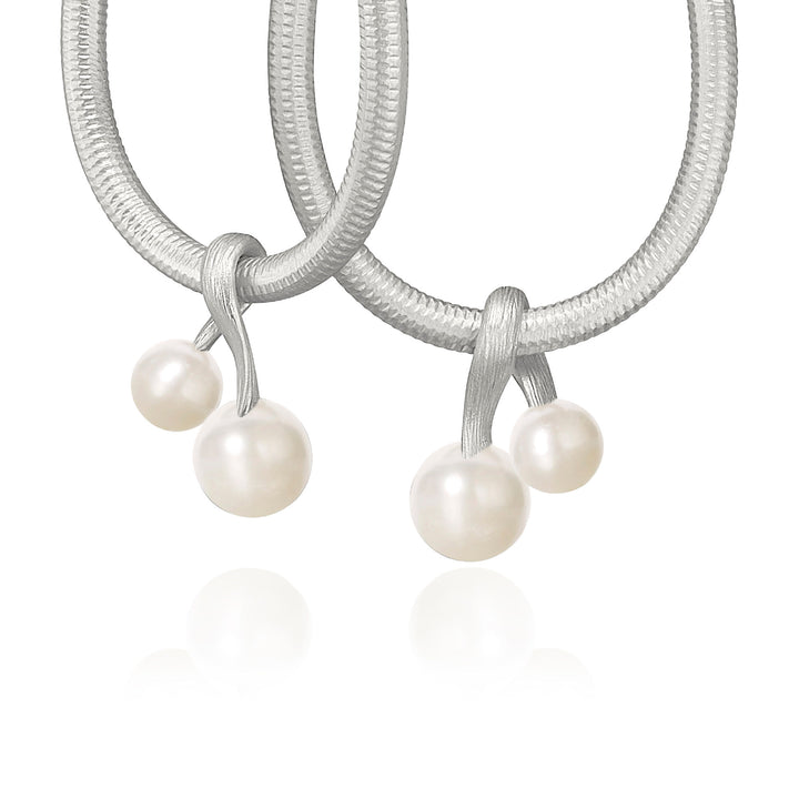 VEGA 18K Silber-Ohrring-Pendants w. Perlen