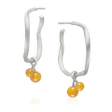 Vega 18K Silver Earring-Pendants w. Yellow Aventurine