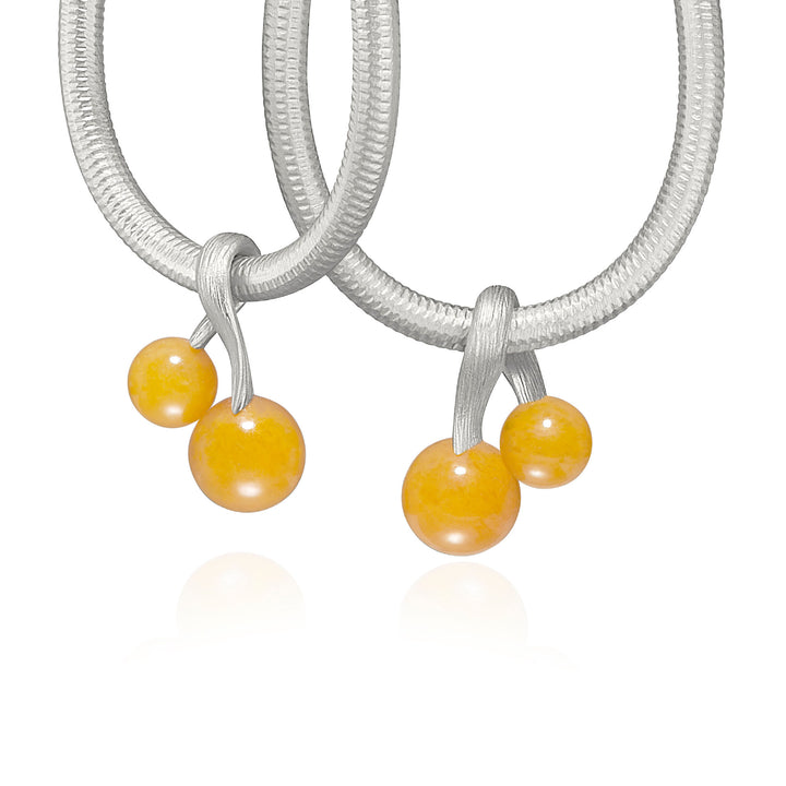 VEGA 18K Silber-Ohrring-Pendants w. Gelbe Aventurin