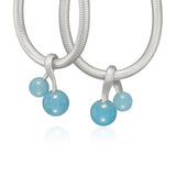 VEGA 18K Silber-Ohrring-Pendants w. Blauer Aventurine