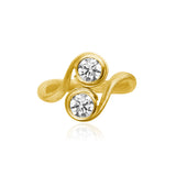 Vega Solitaire Duo 18K Gold Ring w. Diamonds