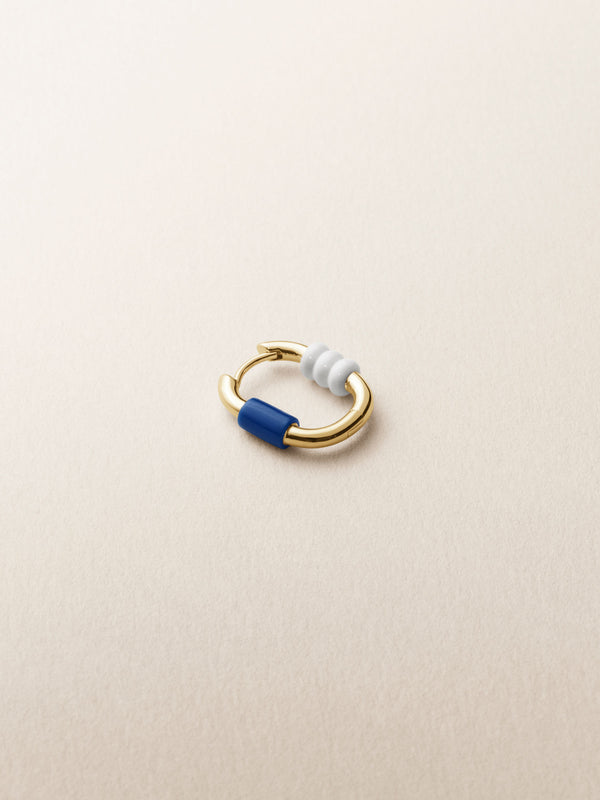 Vertigo 12 Blue & White 14K Gold Earring