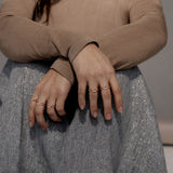 Golden Cloud Band 18K Gold Ring w. Diamonds