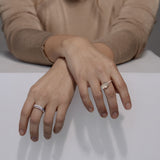 Cloud Pavé 18K Whitegold Ring w. Milkey Quartz & Diamonds