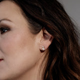 Mid Cloud 18K Rosegold Studs w. Milkey Quartz & Diamonds